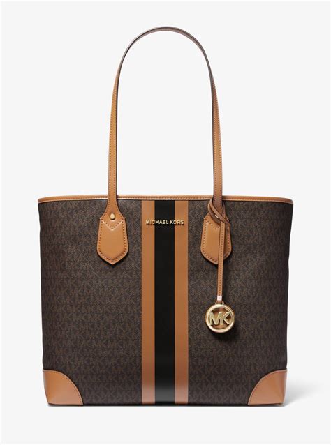 michael kors stripe eva|Eva Large Logo Stripe Tote Bag – Michael Kors Pre.